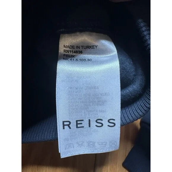 Reiss Hybrid Quilted Zip Through Jacket Coat Navy Felix Freddie Mens Size S